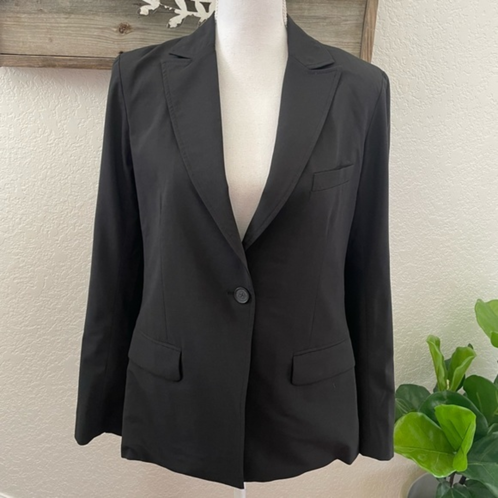 Argent black blazer jacket wool blend mesh lined‎ ladies size 10